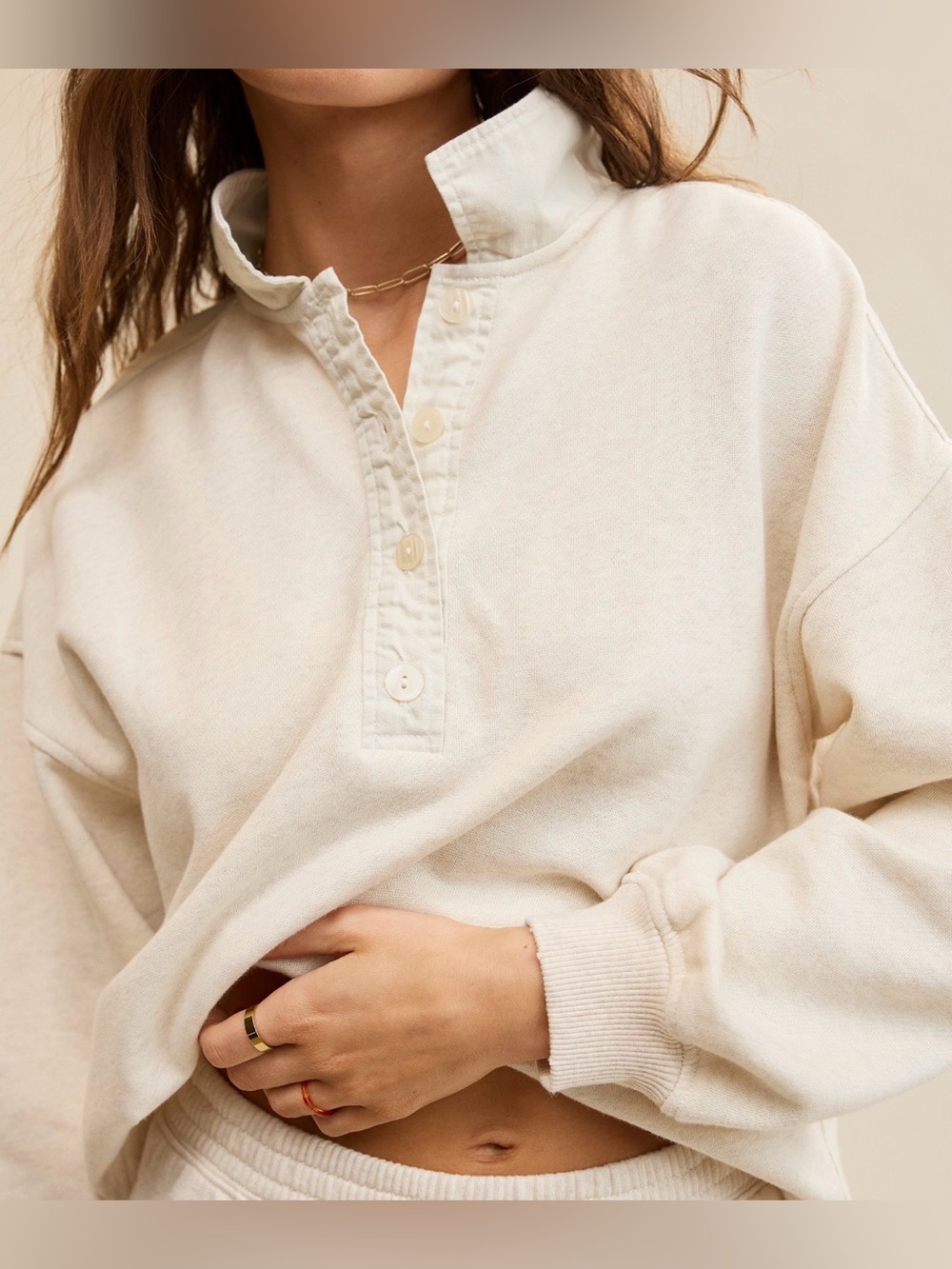 Aerie NWOT First class sweatshirt color cream size medium